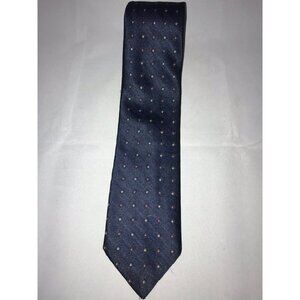 VTG Envoy Navy Blue Red Tan Polka Dots Pattern Men's Classic Neck Tie